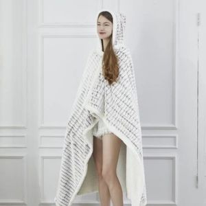 NWT Regal Comfort Chevron Granite Wearable Faux Sherpa Throw One Size